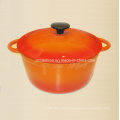 Yellow Round Enamel Cast Iron Casserole China Supplier Dia 26cm